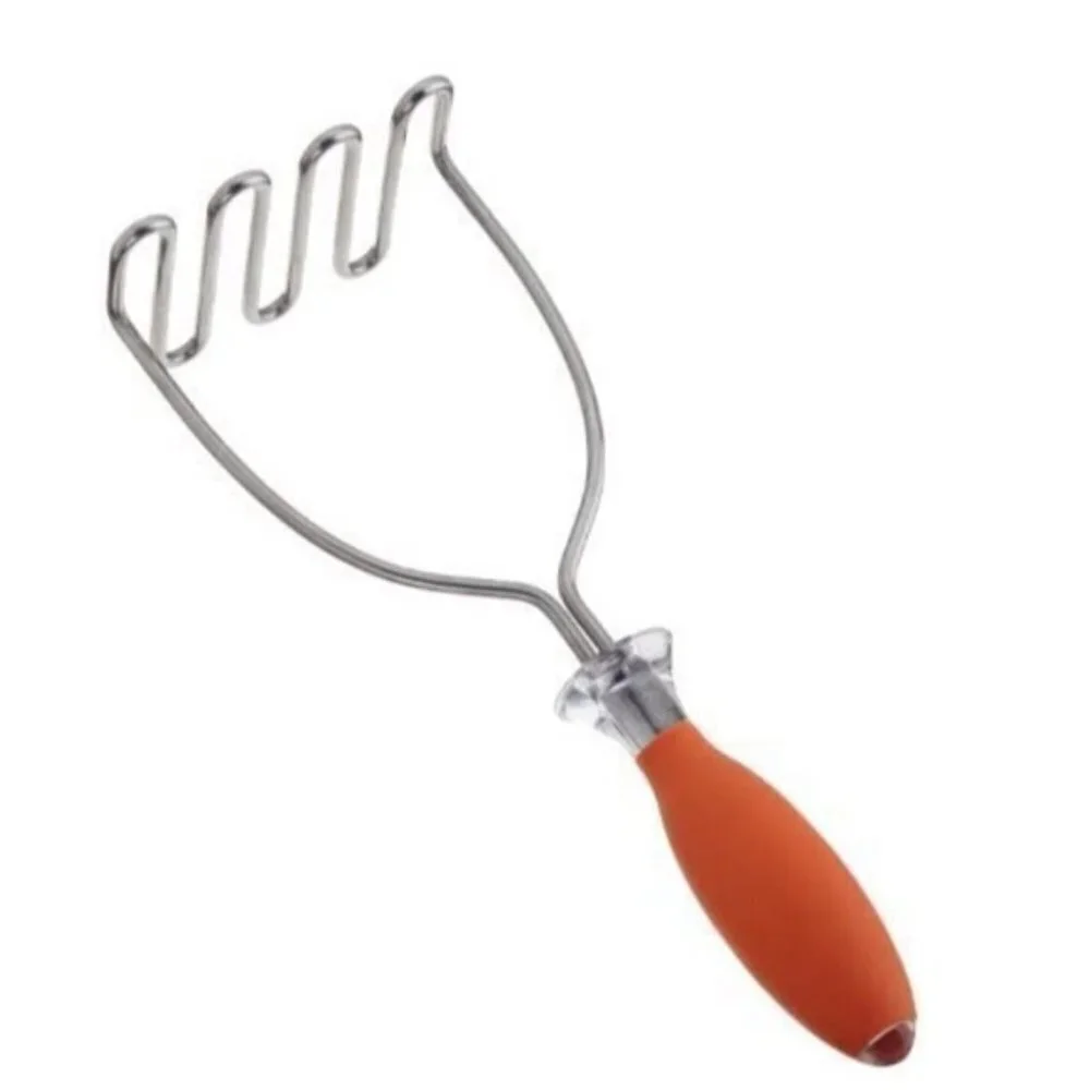 Gourmet Retro Potato Masher Stainless Steel By Pro Fresh Manual Vintage Orange